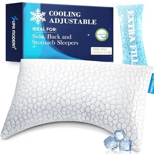 SUPA MODERN white crescent-shaped shredded memory foam pillow