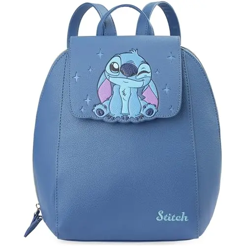 Get Trend Disney Stitch mini backpack in blue with PU leather material