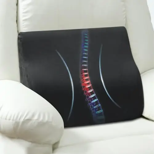 AHUAWA black ergonomic lumbar support pillow with velvet cover