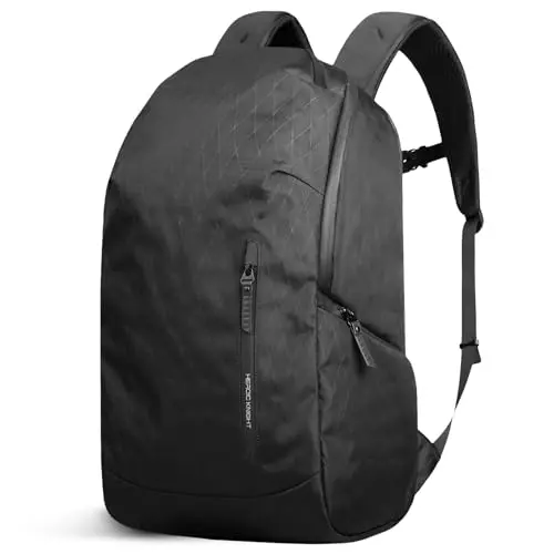 hk lightweight waterproof sailcloth laptop backpack in black