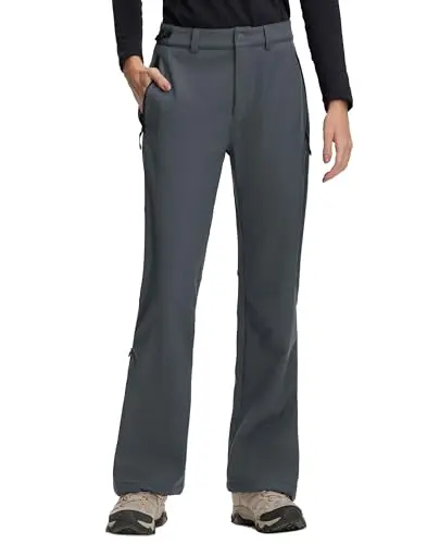Fleece Lined Women's Waterproof Hiking Pants with adjustable ankle zippers and articulated knees.