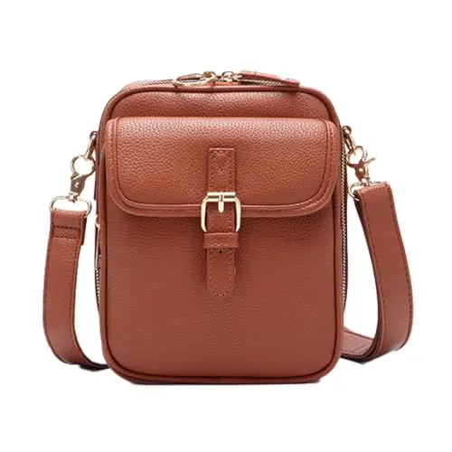 1060 black vegan leather anti-theft crossbody purse with card slots