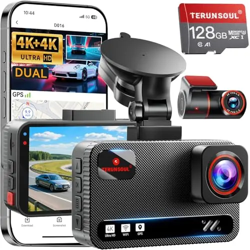 Terunsoul D016 4K front and rear dash cam system