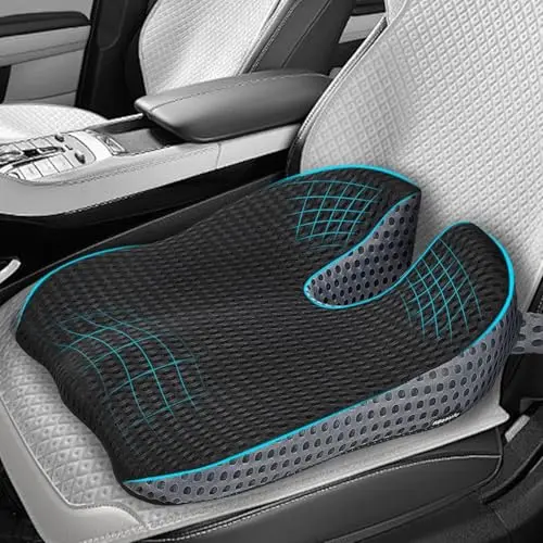 AJITEOGY black mesh car seat cushion with adjustable securing straps
