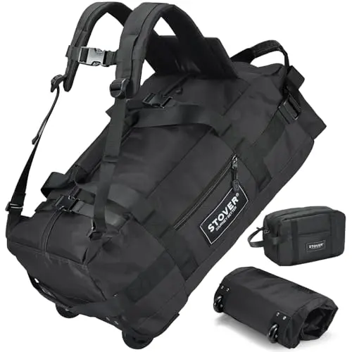STOVER 45L rolling duffel bag that converts to a backpack