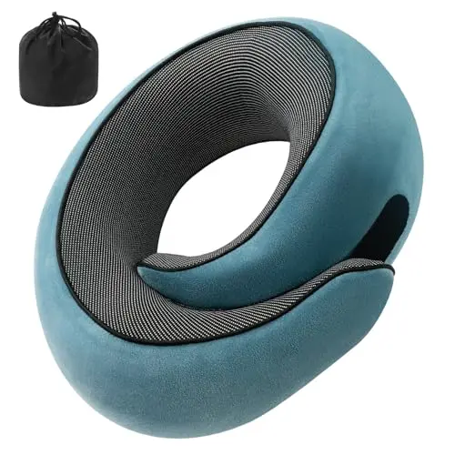 Generic light blue memory foam travel neck pillow