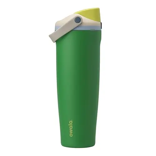 Owala FreeSip Sway 40oz insulated stainless steel water bottle with bucket handle in Putting Green color
