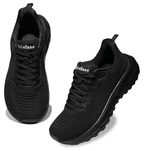SoleEase lightweight sneakers with extra wide toe box and mesh upper