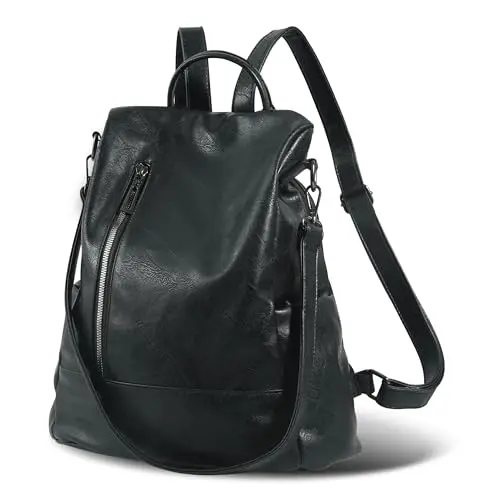 cocururu PU leather anti-theft backpack spacious for MacBook and iPad