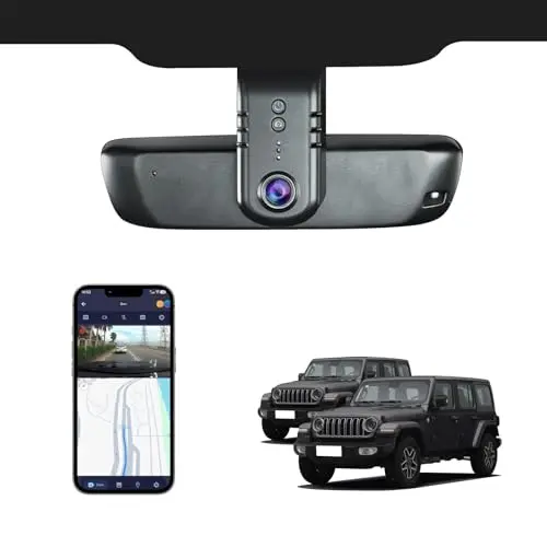 FUVYMYT 4K dash cam installed behind the rearview mirror