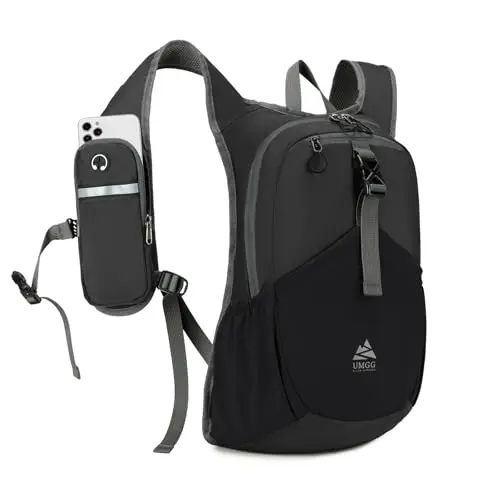 UtiaMiaoGonGo 15L black foldable backpack with shoulder strap pockets