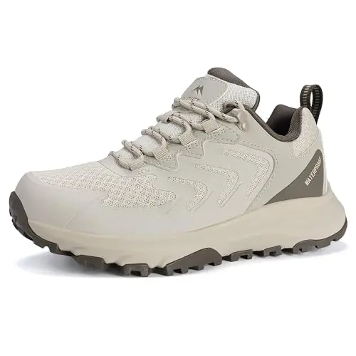 OUTJET Women's lightweight comfortable outdoor walking sneaker in white