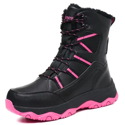 MENYBAN Women's mid-calf snow boots with faux fur lining