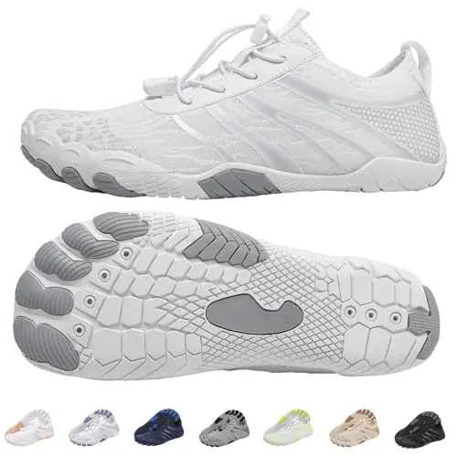 Kiyenus Barefoot Water Shoes with wide toe box on sandy beach