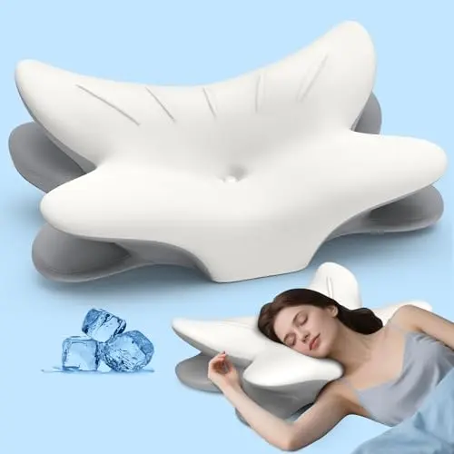 Tujami white and grey butterfly-shaped cervical pillow
