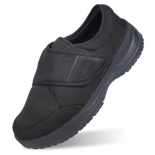 FZJBOR Diabetic Shoes for men and women in black, extra wide