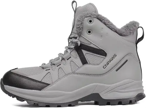CNPAWS grey waterproof winter hiking shoes
