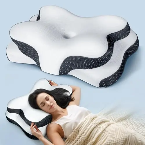Osteo Sustained Cervical Pillow in dark gray with ergonomic hollow-core design