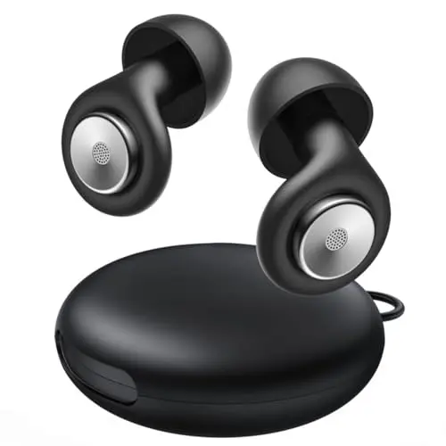 PEOGOHS black silicone earplugs with carrying case and multiple ear tips