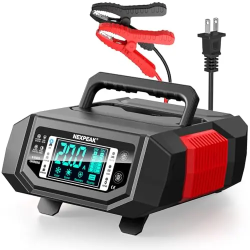 NEXPEAK 1-20A adjustable smart battery charger with large LCD screen