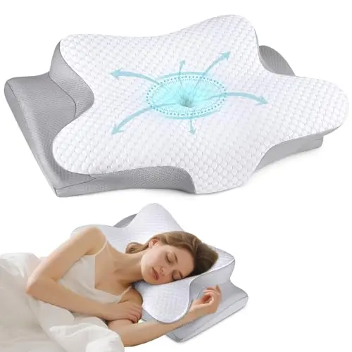 Bespillow white butterfly-shaped contour memory foam pillow