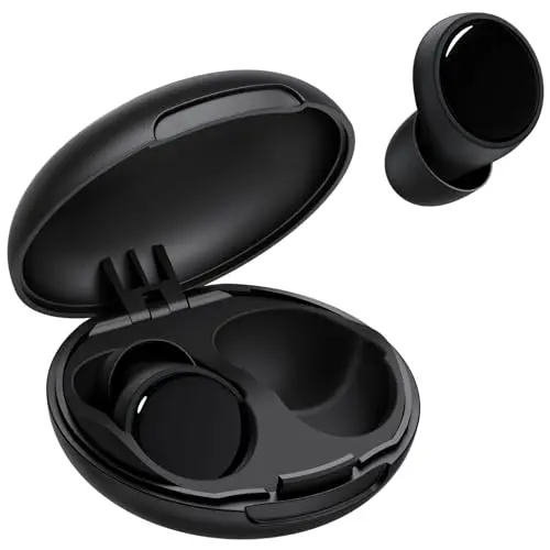 BIGOOD black silicone noise reduction earplugs with carrying case