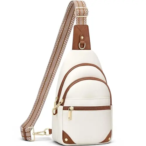 SYTRAH anti-theft crossbody sling bag with lock ring and RFID blocking in beige