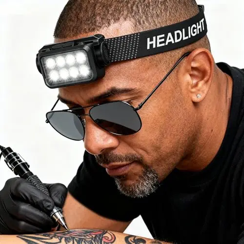 GBK Tattoo Headlamp with Motion Sensor and Polarized Glasses
