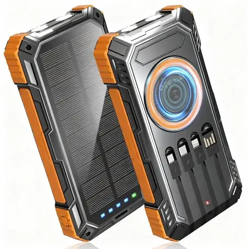 BLASOUL orange large capacity solar power bank with flashlight