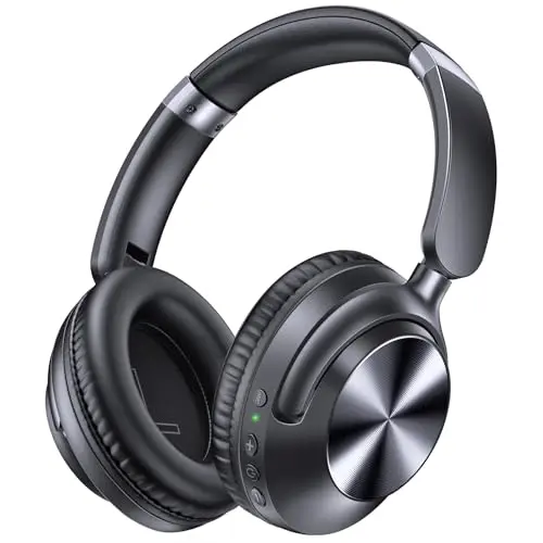 TAGRY H08 Hybrid Active Noise Cancelling Wireless Over-Ear Headphones in black
