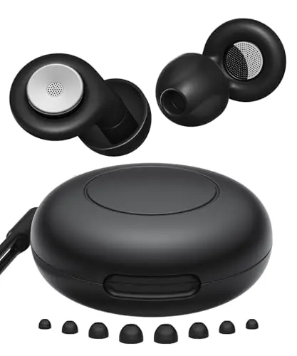 YSGLY black earplugs with a cable storage case